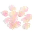 Abalorios de flores de vidrio transparente rosa degradado lirio accesorios de joyería diy - 50 Piezas/Paquete / Rosa-amarillo efecto espuma
