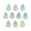 10 Pcs Perles Sapin de Noël Acrylique Irisé Mignon Accessoires de Décoration Bricolage - Sapin de Noël Transparent