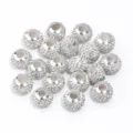 Sparkling rhinestone large hole beads DIY bracelet jewelry accessories crafting components - 10 Pieces/Pack / White