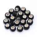 Black rhinestone Shamballa clay large hole beads for DIY bracelet jewelry making 10pcs - 10 Pieces/Pack / Black