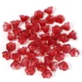 Cuentas de flores de lirio de vidrio rojo joyería DIY fabricación cuentas sueltas accesorios - 50 Piezas/Paquete / Burdeos