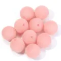 Perles duveteuses floconneuses roses 16mm boules rondes à grand trou pour accessoires de vêtements DIY. - Style Balle Floconnée / Diamètre 16mm / Rose