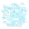 Cuentas de vidrio esmerilado azul degradado lirio de los valles pétalos para joyas DIY. - 50 Piezas/Paquete / Azul Lago Gelatina