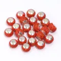 Rote Strass Pave große Lochperlen glitzernd für DIY Armband Schmuckherstellung Zubehör. - 10 Stück/Packung / Orangerot