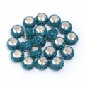 10Stk Strass Pave Ton Shamballa Perlen Großes Loch DIY Armband Schmuckherstellung Zubehör - 10 Stück/Packung / Pfauenblau