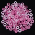 Perles barils acryliques rose et blanc pour bijoux DIY, accessoires collier bracelet - Rose bicolore