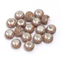 Champagnerfarbene Strass Groszloch Perlen fur DIY Charm Armband Schmuck Zubehoer - 10 Stück/Packung / Hellkaffee