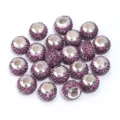 Lila Shamballa Strass Pave grosse Loch Perlen DIY Charm Armband Schmuckherstellung Zubehör - 10 Stück/Packung / Lila