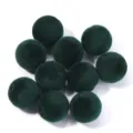 16mm perles rondes floconnées vert foncé accessoires de bricolage grands trous pompons - Style Balle Floconnée / Diamètre 16mm / Vert Foncé