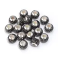 Schwarze Strass-Grosslochperlen fur DIY Charm-Armband und modische Schmuckzubehor - 10 Stück/Packung / Schwarz mit silbernen Strasssteinen