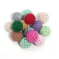 Cuentas redondas de hilo hueco de colores accesorios de joyería de cadena de teléfono DIY. - 10 Unidades/Paquete (aprox. 14mm DE) / Colores Mezclados al Azar