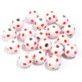 20pcs red dot white wooden beads direct hole loose beads diy jewelry making accessories - Red Polka Dots on White
