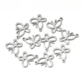 Pendatifs papillon en acier inoxydable breloques fabrication de bijoux DIY détails - Style Papillon 3 (13.5x9.5mm) / Lot de 10