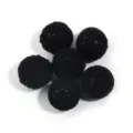 Cuentas redondas de acrílico envueltas en hilo de ganchillo negro para accesorios de joyería DIY. - 10 Unidades/Paquete (aprox. 14mm DE) / Negro