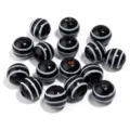Black white striped wood beads for DIY phone chains jewelry making crafts accessories - Black Striped Beads