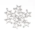 Pendentifs étoile creuse en acier inoxydable, vue détaillée pour fabrication bijoux DIY. - Style Étoile Pentagramme (11x13mm) / Lot de 10