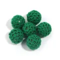 Cuentas acrílicas verdes envueltas en hilo de ganchillo, accesorios de joyería DIY. - Verde
