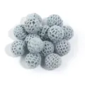 Cuentas redondas acrílicas de ganchillo gris, bola de hilo hueco colgante joyería DIY accesorios. - Gris