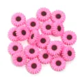 Perles en vrac marguerite silicone rose breloques fleurs bricolage bijoux bracelet - Taille 20 mm, diamètre du trou 2,4 mm / 2 Pièces/Ensemble / Marron Rose