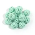 Cuentas crochet verde menta bolas hilo hueco acrílico accesorios joyería 10pcs - Verde Lago