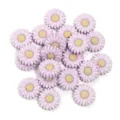 Perles en silicone marguerite violette, joli pendentif fleur DIY pour bracelets et accessoires. - Taille 20 mm, diamètre du trou 2,4 mm / 2 Pièces/Ensemble / Jaune Violet Clair