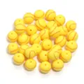 Yellow softball silicone beads bulk pack for DIY handmade bracelets and jewelry making. - Yellow Baseball