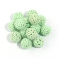 Cuentas huecas de ganchillo verde claro acrílico redondo accesorios joyería DIY dijes - Verde claro