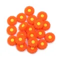 Perles marguerites en silicone pour bracelet bijoux bricolage artisanat fleurs colorées breloques - Taille 20 mm, diamètre du trou 2,4 mm / 2 Pièces/Ensemble / Orange & Jaune