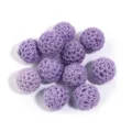 Cuentas redondas de hilo acrílico hueco morado para accesorios de joyería y manualidades - Púrpura