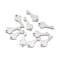 10pcs breloques clés en acier inoxydable pendentifs DIY pour fabrication de bijoux colliers. - Style Clé (2x5mm) / Lot de 10