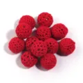 Cuentas redondas de acrílico envueltas en hilo de ganchillo rojo accesorios de joyería DIY - Rojo