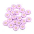 Perles en silicone violettes marguerites charms fleurs pour bracelet DIY accessoires 2pcs - Taille 20 mm, diamètre du trou 2,4 mm / 2 Pièces/Ensemble / Violet et Jaune