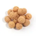 Cuentas bola hilo crochet cuentas redondas acrílico DIY cadena teléfono colgante joyas - Amarillo Tierra
