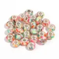 Colorful resin large hole beads for DIY charm bracelets, European style craft loose beads. - Mixed Petal Styles / 10 Pieces Pack