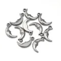 Pendentifs charms visage de lune croissant en acier inoxydable pour bijoux DIY 10pcs - Style Lune DIY (17x9mm) / Lot de 10