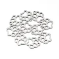 10pcs Pendentifs Empreinte de Patte en Acier Inoxydable DIY Bijoux Lot en Gros Neuf - Style Grand Arbre (11x13mm) / Lot de 10
