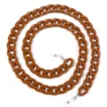 Chunky brown resin eyeglass chain, stylish mask lanyard, anti-lost strap for eyewear. - 1 Piece/Pack / Coffee