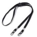Cordino nero antivento per cappello cinturino regolabile per mascherina con clip in metallo - 35cm (5 Pezzi/Confezione) / Nero
