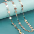 Catena per occhiali in metallo oro rosa cordino anti-smarrimento maschera accessorio moda - Stile Disco Rotondo 2 / 1 Pezzo / Oro rosa