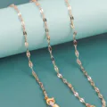 Elegante catenina per occhiali in metallo oro rosa con passanti antiscivolo e moschettone. - Catena a Labbro 5 / 1 Pezzo / Oro rosa