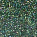 Perles de verre tubulaires 2mm métalliques irisées vert violet bricolage bijoux faits à la main - 450g/Sac / Vert armée AB13