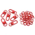 Mousquetons et anneaux en alliage métallique peint en rouge pour porte-clés DIY - Ensemble d'accessoires / 10 Fermoirs + 100 Anneaux / Rouge