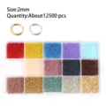 Scatola di perline di vetro da 2mm e anellini, set multicolore per fai da te creazione gioielli. - Stile Misto