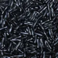 Cuentas de semillas de vidrio en espiral negras, cuentas de tubo retorcidas de 2mm para manualidades. - Negro (U10)