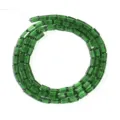 Green rectangular faceted acrylic beads strand for DIY handmade jewelry crafting accessories. - 3x6mm / Dark Green