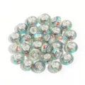 Resin faceted large hole beads Pandora style DIY charm bracelet colorful beads set - Blue Santa Claus / 10 Pieces Pack