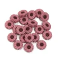 Perles tournesol en silicone mauve breloques de fleurs pour bijoux de bricolage bracelet - Taille 20 mm, diamètre du trou 2,4 mm / 2 Pièces/Ensemble / Brun Rouge