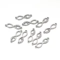 10pcs Breloques Infini Amour en Métal Acier Inoxydable DIY Connecteurs de Bijoux - Style Amour Infini (16x5mm) / Lot de 10