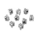 10pcs Perles Intercalaires Papillon en Alliage Grand Trou Breloques DIY pour Bijoux - Perle Grand Trou Papillon (T6931) / 10 Pièces/Paquet / Argent antique
