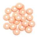 Perles de marguerite en silicone rose pêche pour bracelets DIY et décoration d'accessoires de bijoux. - Taille 20 mm, diamètre du trou 2,4 mm / 2 Pièces/Ensemble / Blanc chair
